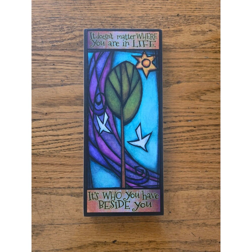 Michael Macone Printed Wood Art Plaque Life Quote 2013 Colorful